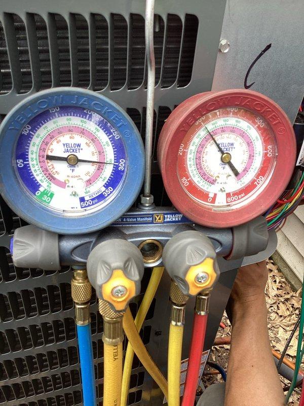 Completed installation of Moyer Comfort Series heat pump system at residential property. Successfully performed system startup, refrigerant charging procedures using manifold gauge set, and verified proper operation of all electrical connections and internal components. All work completed to manufacturer specifications with system operating efficiently.