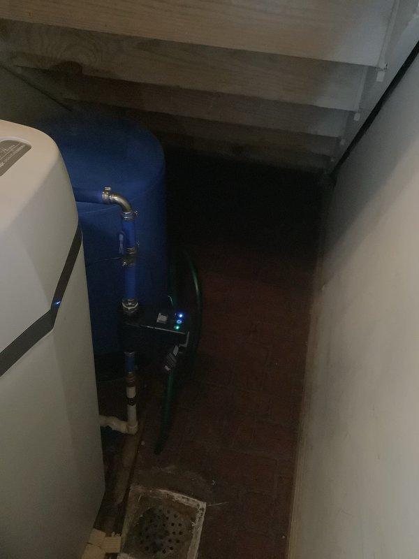Responded to water system shutdown issue affecting household water supply. Replaced failed well pressure tank with new WR-80 model in utility room beneath stairs. Installed stainless steel tank tee to improve system configuration and water flow management. Added unions on water heater connections to facilitate future maintenance and service access. Shut down water supply to complete installation safely. Reconnected all plumbing lines, tested system operation, and verified proper pressure cycling and water delivery throughout the residence.
