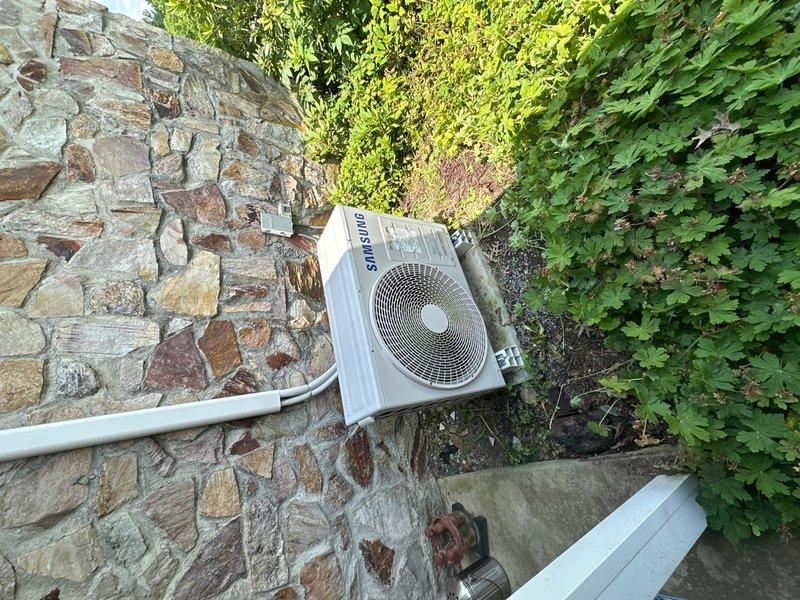 Completed comprehensive tune-up and preventive maintenance on whole home generator system and Samsung heat pump unit installed in August 2021. Performed full system inspection, tested all operational components, verified proper refrigerant levels, cleaned condenser coils on outdoor unit, and confirmed both heating and cooling functions operating within manufacturer specifications.