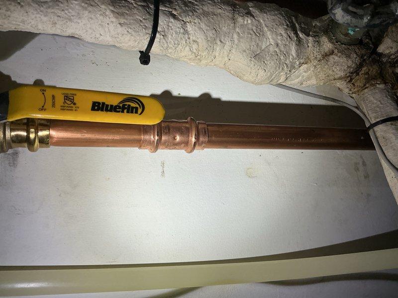 Replaced failed internal tank assembly on Hague water softener system and installed surge protector to protect equipment from electrical damage. Utilized existing copper piping connections with brass fittings and verified proper operation of digital control unit and valve system upon completion.