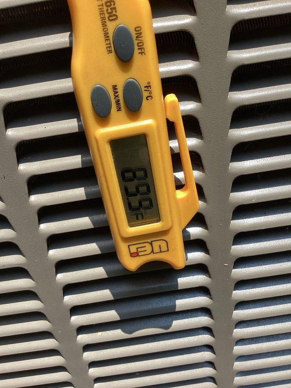 Responded to no cooling call where outdoor unit was not running and indoor unit was not blowing cool air. Verified all circuit breakers were functioning properly. Performed diagnostic testing on Lennox heat pump system installed in July 2023, which had received tune-up service in April 2026. Measured supply air temperature at 53.5°F at register. Inspected indoor air handler unit in crawlspace, checking all electrical connections, ductwork connections, and system components for proper operation.