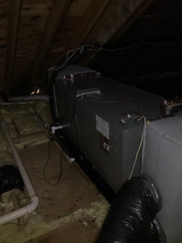 Responded to no cooling call where outdoor unit was not running and indoor unit was not blowing cool air. Verified all circuit breakers were functioning properly. Performed diagnostic testing on Lennox heat pump system installed in July 2023, which had received tune-up service in April 2026. Measured supply air temperature at 53.5°F at register. Inspected indoor air handler unit in crawlspace, checking all electrical connections, ductwork connections, and system components for proper operation.
