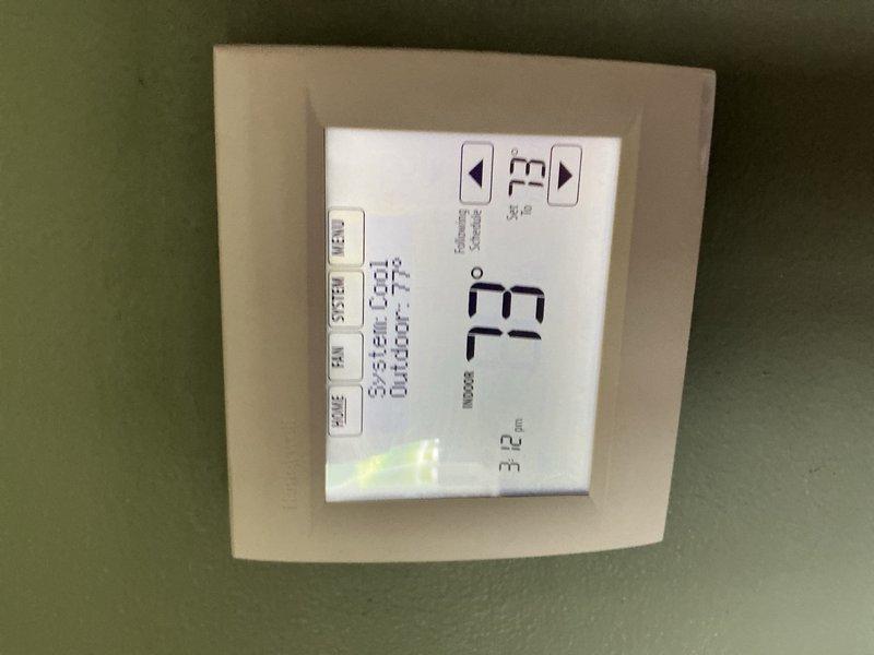 Completed preventive maintenance inspection on Tempstar heat pump system (March 2014 manufacture date) in cooling mode. Performed comprehensive tune-up including inspection of indoor air handler components, ductwork connections, and thermostat operation. All system components found operating within normal parameters with thermostat displaying proper readings and responsive controls.