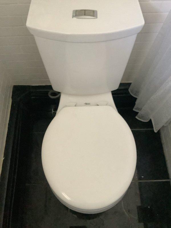 Responded to service call for toilet leaking into basement when flushed. Upon arrival, water supply had been shut off to prevent further damage. Inspected two-piece toilet installation, tank components, and flush mechanism to identify source of leak. Completed necessary repairs to resolve leak issue and restore proper toilet function without water entering basement area.