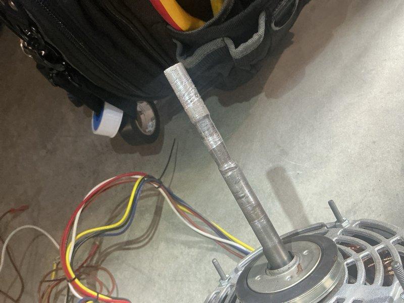 Responded to service call for noisy air handler with rattling blower wheel. Upon inspection, found blower cage had detached from motor and was reinstalled by homeowner, but blower wheel showed physical damage to blades causing continued excessive noise. Confirmed recurring issue based on equipment history showing multiple previous blower wheel replacements. Ordered replacement blower wheel for installation. Performed comprehensive maintenance inspection on Rheem AC system installed in 2016, completing standard tune-up procedures including system performance testing and operational checks. Conducted preventive maintenance on Rheem propane heating system also installed in 2016. Inspected REME air purification system installed in 2019 and noted last bulb replacement occurred over two years prior. Verified customer had adequate supply of 20x25x1 filters dated for use through September 2025. Documented temperature readings of 113°F during system diagnostics. Replacement blower wheel receive