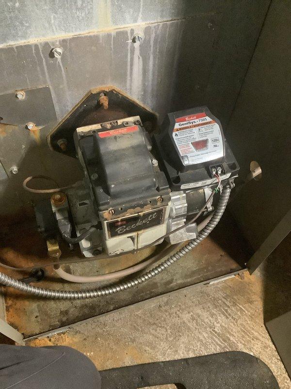Responded to no heat call on Rheem heat pump system. Upon arrival, found Honeywell 8000 thermostat potentially misconfigured, with indoor air handler blowing but no heat output from outdoor unit installed in 2017. Inspected system components, verified thermostat settings and heat pump operation, and restored heating functionality. System returned to normal operation with proper heat delivery.