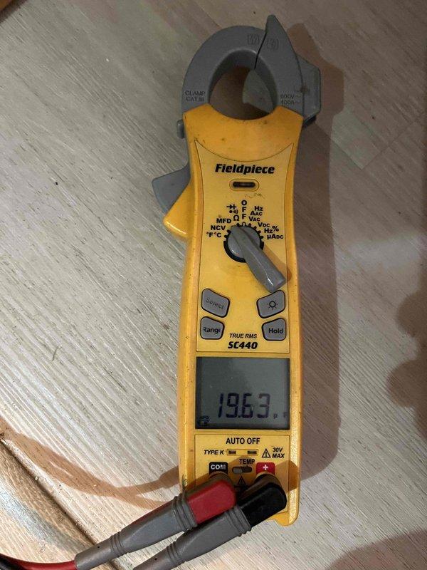 Completed preventive tune-up on furnace unit (PTU Furnace10-239). Conducted visual inspection of blower wheel assembly, noting minor dust accumulation on housing. Performed electrical diagnostics using clamp meter, confirming voltage readings at 196.3V which is within acceptable parameters. Documented condition with photos for service record.