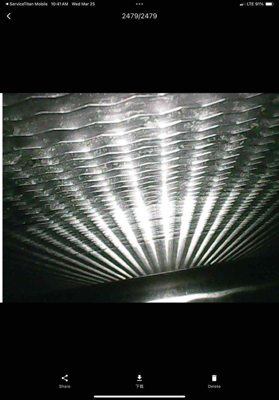 Completed routine HVAC maintenance agreement visit for club Heat10-2 system. Performed comprehensive inspection of air handler and system components. Documented system conditions including temperature sensor probe and flexible aluminum ductwork. All components inspected and photographed for maintenance records. System operating within normal parameters.