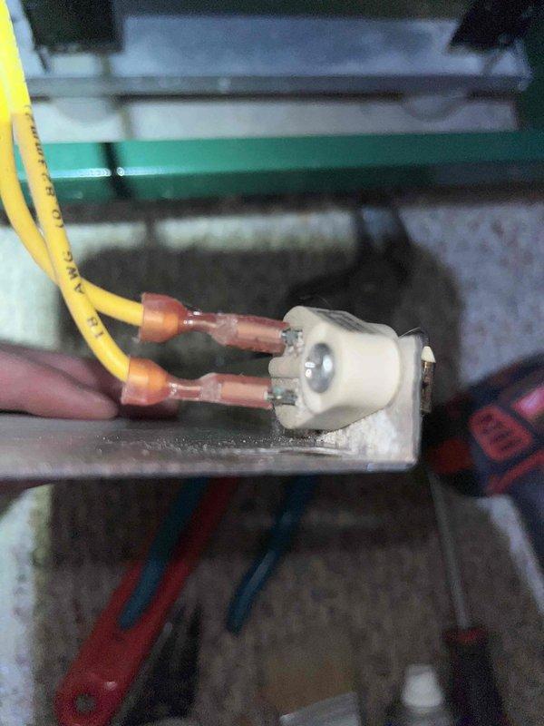 Completed preventive maintenance agreement visit on air handler and system inspection. Observed heavy frost accumulation on evaporator coil and refrigerant lines indicating potential airflow restriction or refrigerant charge issue. Documented electrical connections at control board showing proper wire terminations with wire nuts. System requires further diagnostic evaluation to determine root cause of icing condition, which may include checking airflow, filter condition, refrigerant charge levels, and metering device operation.