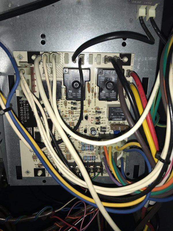 Completed routine preventive maintenance inspection under Club AC12-4 agreement. Inspected and documented air filtration system, noting filter condition with visible dust accumulation on pleated media within support frame. Examined HVAC control board assembly, verifying proper operation of relays, electrical connections, and wiring terminations throughout the system.