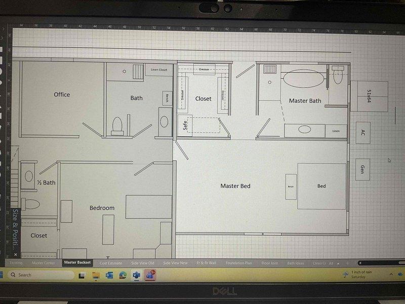 Provided comprehensive HVAC system replacement estimate for upgrading existing heating and cooling equipment to accommodate additional square footage from recent home addition. Assessed current Rheem 80 PLUS efficiency furnace installation and reviewed architectural floor plans showing expanded living space including master bedroom suite, office, and multiple bathrooms. Generated multiple quote options (03575-01, 03575-02, 03575-03) to address increased heating and cooling load requirements for the enlarged home footprint.