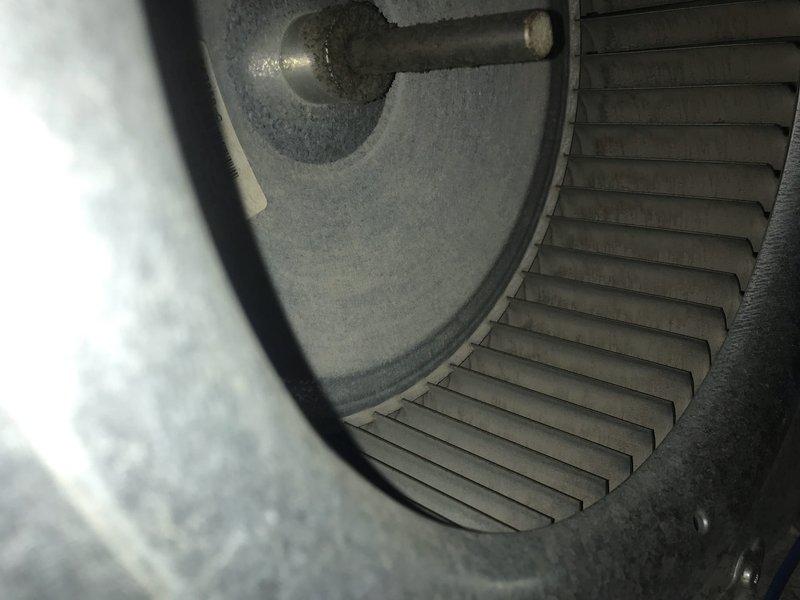 Completed Club AC12-4 preventive maintenance agreement visit on air conditioning system. Performed comprehensive inspection of control board, verifying proper operation of all electronic components, relays, capacitors, and indicator lights. Inspected blower assembly and documented moderate dust accumulation on squirrel cage fan blades. All system components functioning within normal parameters at time of inspection.