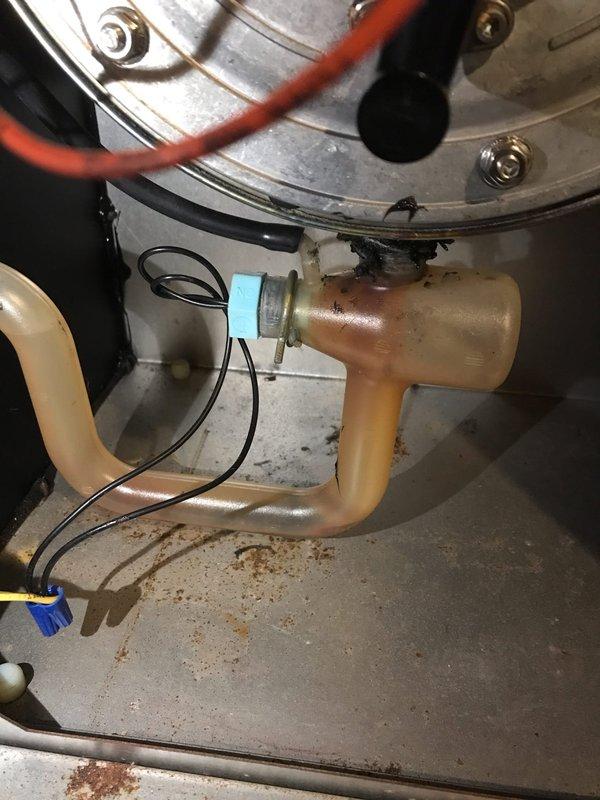 Responded to no-heat call for boiler system. Upon arrival after 3:30 PM, inspected unit and associated plumbing components. Found boiler not operating with visible corrosion on copper piping, deteriorated gate valve, and mineral deposits throughout system. Documented existing conditions including aged plumbing infrastructure, corroded fittings, and moisture accumulation in catch pan beneath equipment. System requires further evaluation and potential component replacement to restore proper operation.