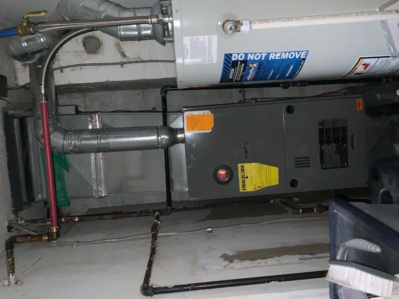 Responded to callback for water heater pilot light outage. Upon arrival, inspected horizontal water heater installation and HVAC system in basement utility area. Verified pilot assembly operation, checked gas supply line connections, and examined venting system for proper draft. Relit pilot light and confirmed burner ignition sequence. Tested thermocouple and gas valve functionality to ensure reliable pilot retention. System returned to normal operation with stable pilot flame and proper heating cycle.