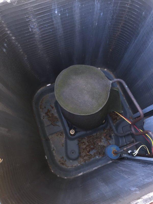Completed routine preventative maintenance agreement visit for residential air conditioning system. Performed comprehensive inspection of outdoor condenser unit, including examination of compressor, condenser coils, fan motor assembly, and electrical connections. Unit exterior showed normal weathering and accumulation of debris; confirmed all internal components operating within specifications with no immediate service needs identified.