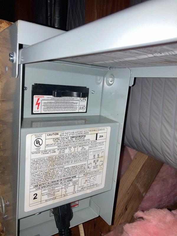 Completed annual AC maintenance and tune-up under prepaid membership agreement. Performed comprehensive inspection of air handler unit with dual pleated filters in attic installation, verified electrical panel connections and breaker operation, and documented system condition through photographs. All components found operating within normal parameters with no immediate service needs identified.