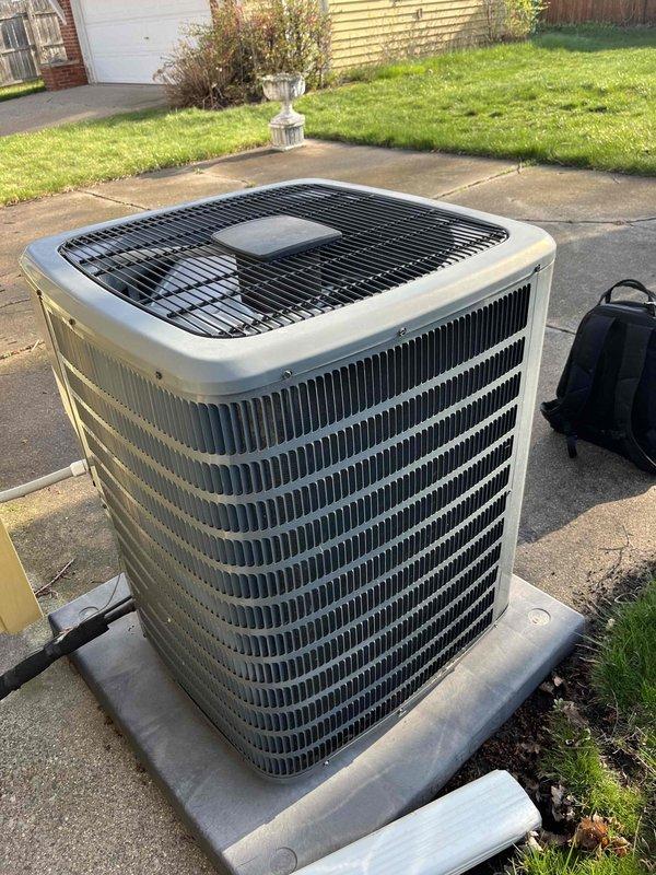 Completed annual AC maintenance visit on Goodman SSX160601FA condensing unit as part of prepaid membership agreement. Performed comprehensive tune-up including system inspection, electrical testing at 208-230V specifications, refrigerant line inspection, and verification of all manufacturer specifications. Unit operating within normal parameters with no deficiencies noted.