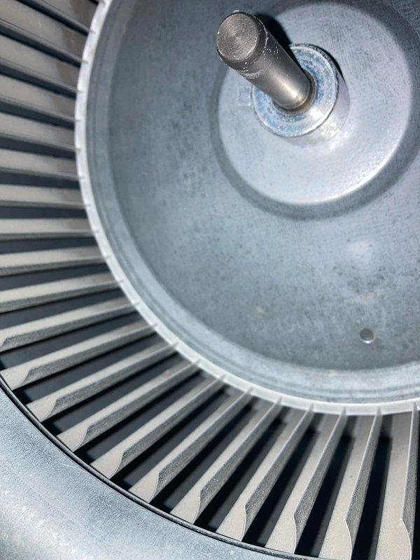 Completed preventative maintenance AC tune-up under prepaid membership agreement. Inspected and serviced blower motor assembly, verified proper operation of fan components and motor housing. Replaced existing air filter with new MERV 8 rated 16x25x1 pleated filter to ensure optimal airflow and system efficiency.