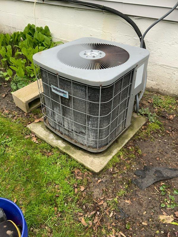 Completed Club AC10-2 preventive maintenance agreement visit on residential air conditioning system. Performed comprehensive inspection of outdoor condenser unit, verified electrical connections at disconnect panel, checked refrigerant levels, cleaned condenser coils, and confirmed proper system operation. Unit found in good working condition with no immediate service needs identified.