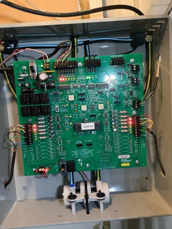 Responded to no heat call on HVAC system less than 10 years old covered under warranty. Diagnosed failed zone control board preventing proper operation of heating system. Replaced defective zone board with new unit, restored all wire connections to proper terminals, verified all zone indicators functioning correctly, and confirmed system returned to normal heating operation across all zones.