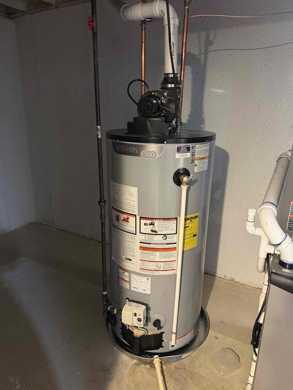 Completed full HVAC system installation including a 70,000 BTU furnace, 2.5 ton air conditioning unit, and humidifier with all components positioned in the rear yard area. Successfully reconnected all necessary utilities, installed proper venting through exterior wall using white PVC exhaust piping, and ensured all mechanical connections met code requirements for safe and efficient operation.