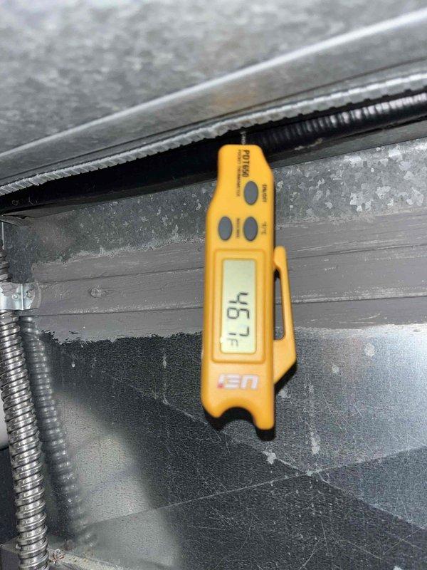 Performed comprehensive tune-up on a five-year-old furnace at a residential property with 24-hour care facility. Conducted full system inspection, measured supply air temperature at 45.7°F, verified all mechanical components, ductwork connections, and PVC venting system for proper operation. System found to be functioning within normal parameters with no immediate repairs required.