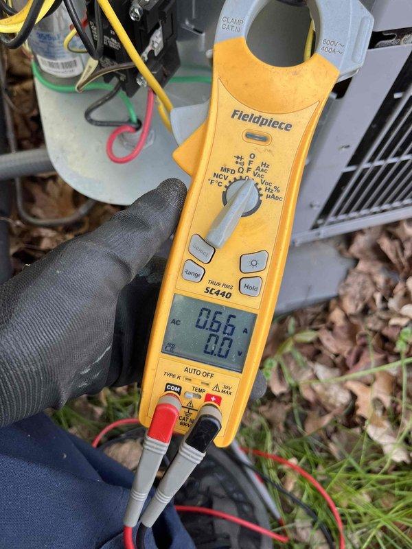 Completed comprehensive tune-up on furnace and air conditioning system, with both units operating properly upon arrival. Performed standard maintenance protocols including electrical testing of control board voltage (4875mV reading captured) and capacitor diagnostics showing 0.66A draw at 88°F. Addressed customer concern regarding AccuClean filtration system experiencing intermittent operation, troubleshot and restored proper functionality to air filtration unit.