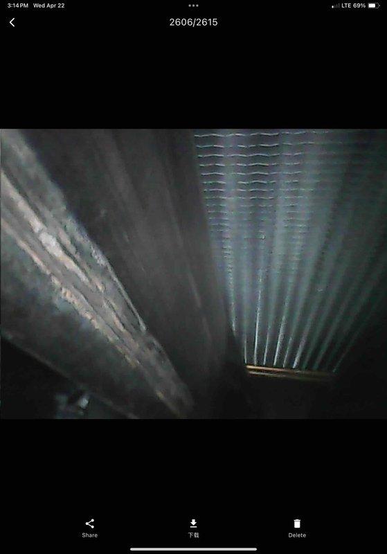 Responded to no heat call on furnace under 10 years old. Upon arrival, inspected unit and documented evaporator coil condition showing heavy condensation accumulation and photographed interior ductwork connections. Verified warranty status per service request 2-689 for potential covered repair.