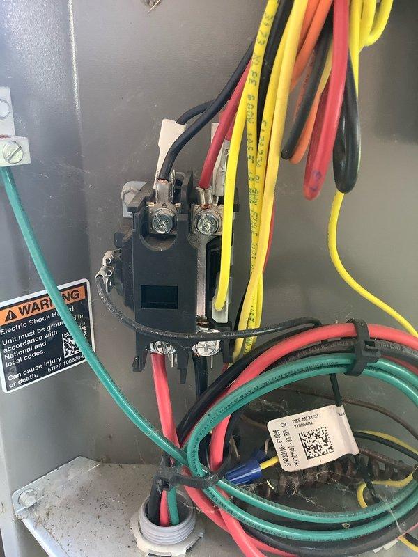 Completed routine maintenance agreement visit on HVAC system. Performed electrical diagnostics using clamp meter, recording amperage reading of 65.8 amps at outdoor condensing unit. Inspected electrical panel components including contactor, capacitors, and wiring connections; all components operating within normal parameters with no deficiencies noted.