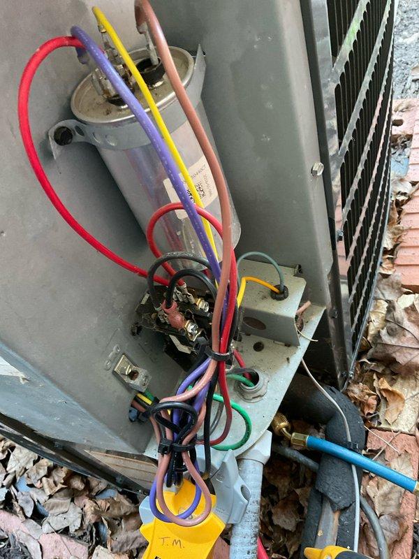 Completed annual preventative maintenance tune-up on a four-year-old residential air conditioning system. Performed comprehensive inspection of outdoor condensing unit including verification of level installation, examination of refrigerant line connections, electrical components, and condenser coil condition. All electrical connections, capacitor, and refrigerant lines found secure with no visible damage or wear. Unit operating within normal parameters with no deficiencies noted.