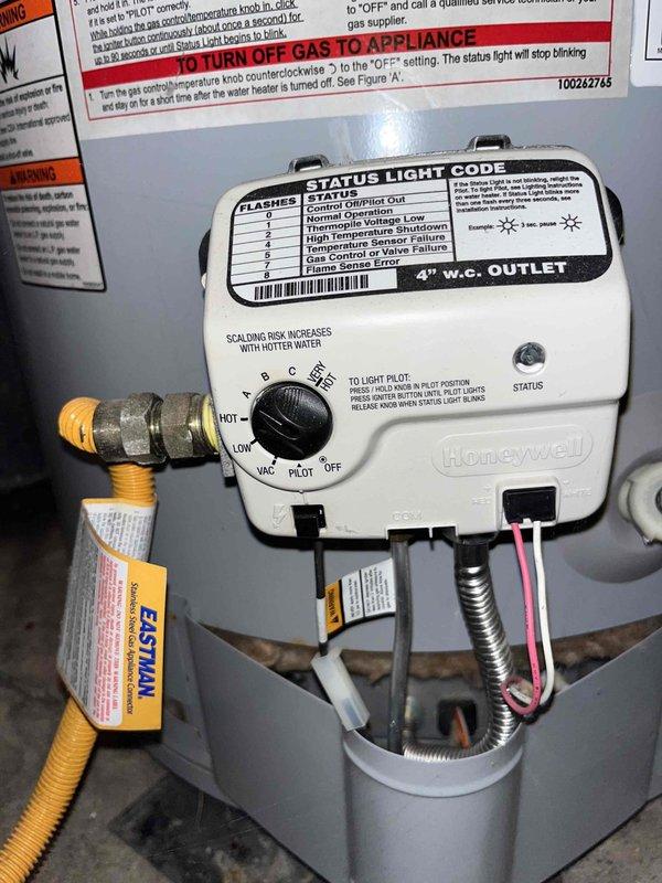 Completed club membership maintenance visit with focus on water heater inspection as requested. Performed comprehensive assessment of gas water heater system, including examination of Honeywell gas control valve assembly and verification of proper operational settings. Inspected blower assembly and noted moderate corrosion and oxidation on metal components, though unit remains functional. Verified gas line connections, control settings, and safety features are operating within normal parameters. All system diagnostics and status indicators showing normal operation at time of service.