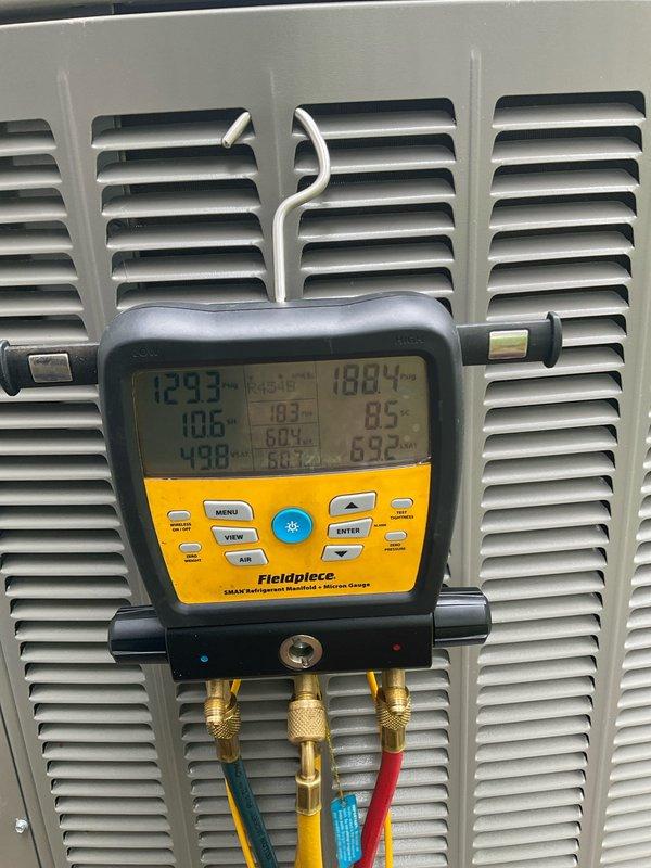 Completed CLUB AC maintenance agreement visit and connected unit to DTE interruptible service program. Installed and configured monitoring equipment with manifold gauges to measure system pressures and temperatures, verifying proper refrigerant levels and operational parameters. All connections secured and system tested for proper cycling with interruptible service controls.