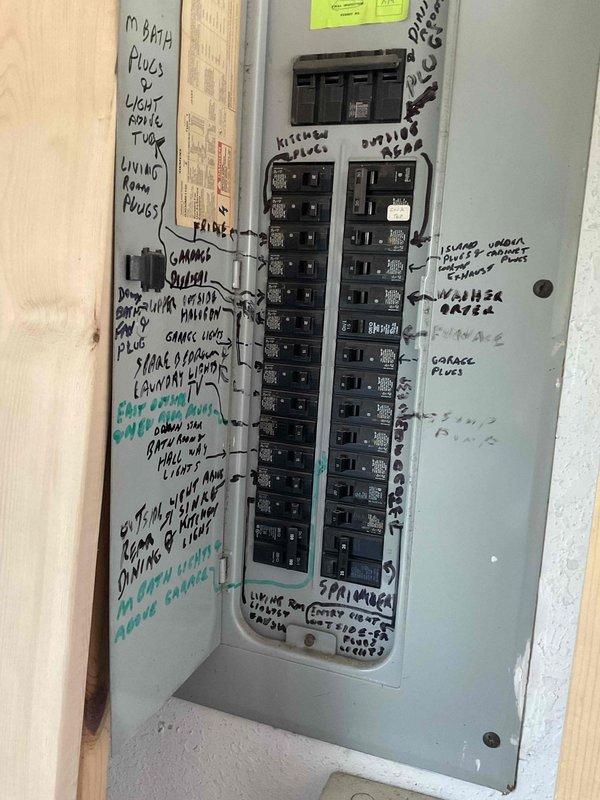 Completed on-site estimate for HVAC system replacement at residential property. Documented existing outdoor condensing unit and electrical service panel configuration, recorded equipment model and serial numbers from the air conditioning unit, and assessed electrical disconnect and circuit breaker setup to determine replacement specifications and compatibility requirements.