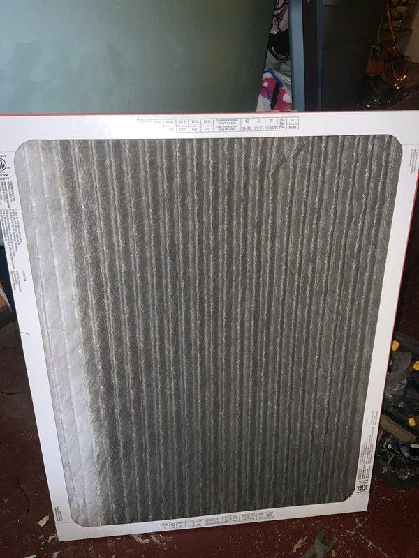 Completed scheduled CLUB AC 10-2 preventative maintenance agreement visit on air conditioning system. Performed comprehensive inspection of blower assembly, noting normal operational wear on squirrel cage fan blades and motor shaft, with minor residue accumulation observed on mounting surfaces. Replaced dirty pleated air filter with accumulated dust and debris to restore proper airflow and system efficiency.