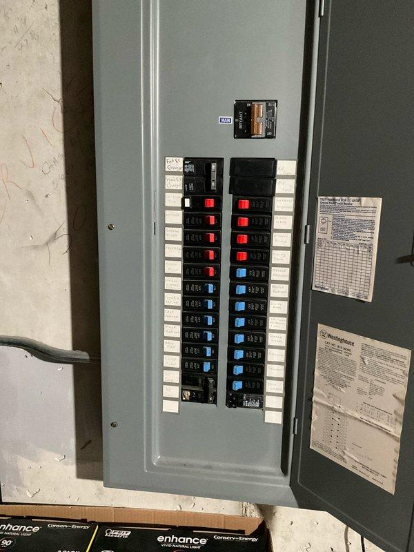 Conducted on-site evaluation of existing residential HVAC system to provide replacement estimate. Documented current Carrier furnace installation in basement utility area, including associated PVC venting, refrigerant lines, gas connections, and ductwork configuration. Recorded model and serial numbers from furnace and air conditioning unit nameplates for equipment specifications. Photographed electrical panel to assess current breaker capacity and availability for new equipment installation. Assessed existing infrastructure including venting, condensate drainage, gas supply line with shutoff valve, and refrigerant line routing to determine compatibility with replacement system options.