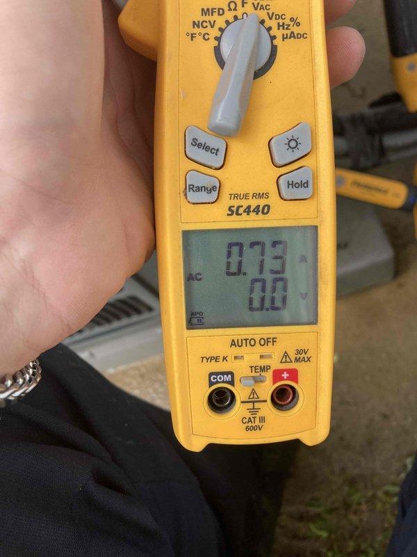 Completed scheduled maintenance agreement visit for air conditioning system. Performed comprehensive system inspection including electrical testing of Emerson control board and verification of proper voltage readings using digital multimeter, measuring 0.73 AC volts at tested points. All electronic components, wire harnesses, and connections inspected and found to be in proper working condition with no issues identified.