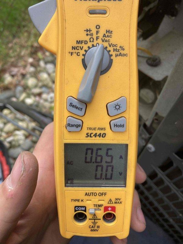 # HVAC Maintenance - Agreement Visit AC&SI

Completed routine preventative maintenance inspection under Club AC12-4 agreement. Performed comprehensive system evaluation including visual inspection of refrigerant lines and electrical measurements. Documented existing corrosion on penetration pipe requiring future attention. Obtained amperage and voltage readings using calibrated test equipment, confirming system operating within normal parameters at 0.65A. All safety checks completed satisfactorily.