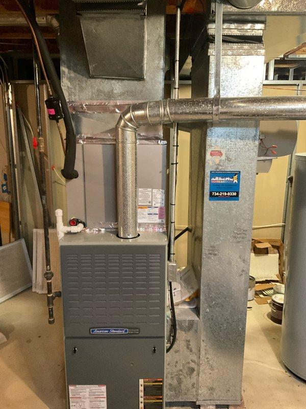 Conducted on-site evaluation of existing American Standard furnace system in residential basement mechanical room to provide replacement estimate. Assessed current equipment condition, ductwork configuration, electrical service capacity at panel, and existing HVAC infrastructure including supply and return air distribution systems. Documented equipment specifications, installation access points, and utility connections to prepare comprehensive furnace replacement quotation.