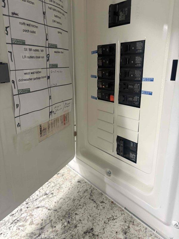 Completed electrical installation for mini split HVAC system by installing dedicated circuit breaker in existing residential electrical panel. Installed new circuit breaker in available slot, properly labeled and integrated into panel's two-column breaker configuration. Verified proper electrical connections, tested circuit functionality, and ensured all work met code requirements for mini split system operation.