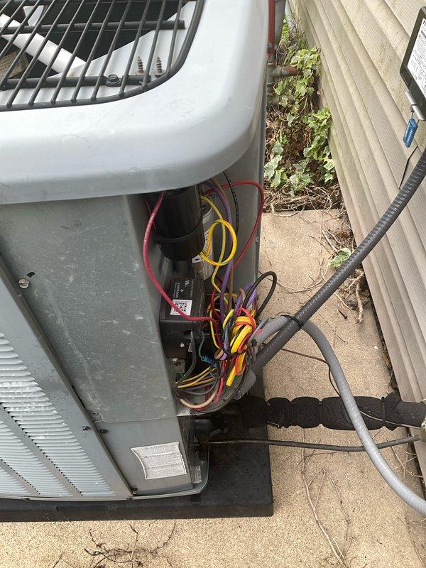 Completed preventive maintenance agreement visit on residential air conditioning system. Performed system diagnostics using refrigerant manifold gauges to verify proper operating pressures and temperatures across the unit. Accessed electrical compartment to inspect wiring connections, capacitor, and control components for proper operation and secure connections. All measurements within manufacturer specifications and system operating normally.