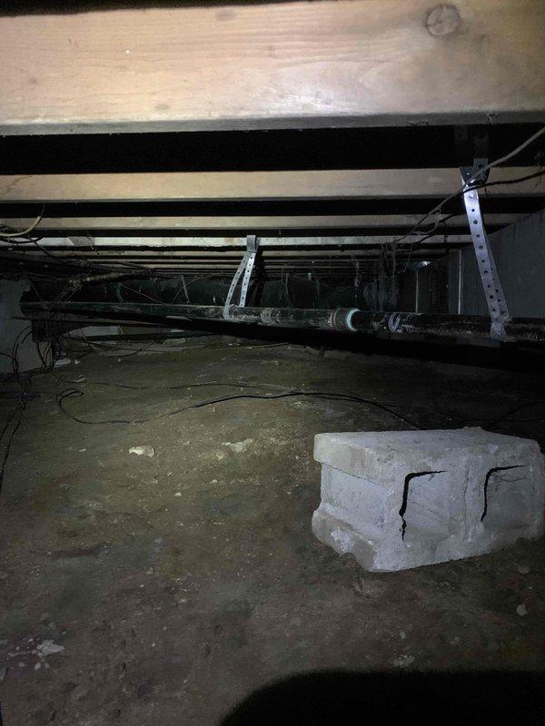 Completed warranty pressure test on electrical generator installation in crawl space. Inspected all conduit runs, mounting brackets, and wiring connections secured to floor joists per code requirements. Verified system integrity with no leaks detected, documented installation with photos showing proper support strapping and structural mounting in confined space area.