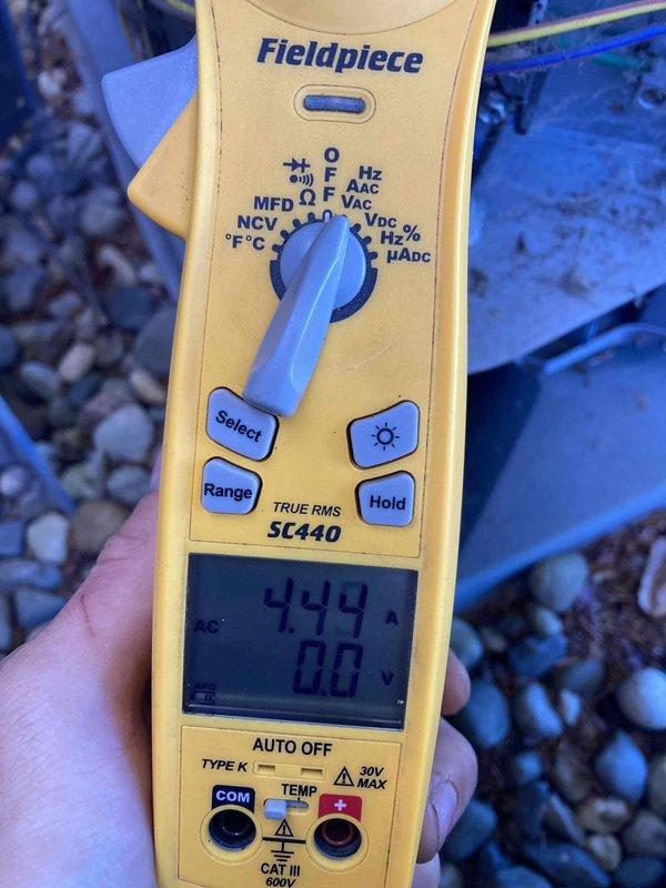 Completed first preventive maintenance visit under new membership agreement for cooling system. Performed comprehensive inspection and diagnostics, including electrical testing with multimeter to verify proper voltage and amperage readings. Documented severely corroded outdoor unit components showing significant rust deterioration on control box housing, requiring monitoring for potential future replacement to prevent system failure.