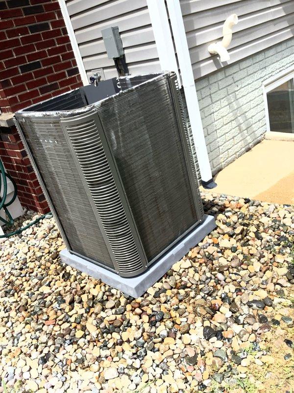 Completed scheduled preventive maintenance inspection on residential air conditioning system under Club AC12-4 agreement. Performed comprehensive visual assessment of outdoor condenser unit, confirming proper installation clearances, clean condenser coil fins, and secure mounting on composite pad. Inspected compressor assembly, refrigerant line connections, and condensate management components, noting normal operational wear consistent with system age but no immediate service requirements identified.