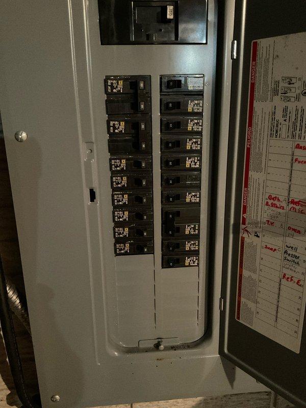 Conducted on-site assessment of existing HVAC system and electrical infrastructure for replacement estimate. Evaluated basement-mounted furnace unit and associated water heating equipment, documenting current equipment specifications, manufacturer information, and installation configuration. Inspected electrical service panel to verify circuit capacity and breaker arrangement for compatibility with proposed HVAC system replacement, noting existing circuit directory and available capacity for new equipment installation.