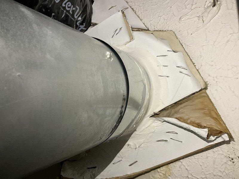Conducted comprehensive HVAC system evaluation for air conditioning replacement estimate. Assessed existing ductwork condition, noting galvanized metal supply trunk with surface wear, and documented deteriorated surrounding wall materials requiring attention during potential installation. Inspected electrical panel and existing equipment access points to determine replacement system requirements and provided multiple equipment configuration options for single component AC replacement versus complete system upgrade.