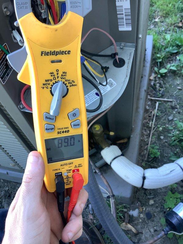 Responded to no cooling complaint on club AC unit. Upon arrival, connected digital manifold gauges and performed system diagnostics to check refrigerant pressures and operating parameters. Utilized clamp meter to verify electrical readings and confirm proper amperage draw on compressor circuit. System evaluated and measurements documented for maintenance agreement visit.