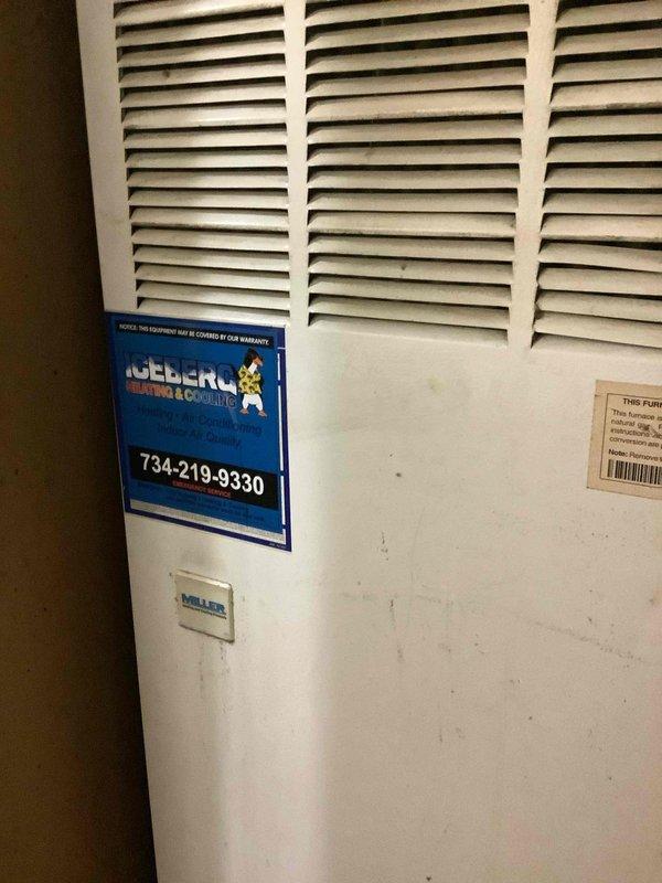 Completed scheduled maintenance agreement visit for residential AC system. Performed comprehensive inspection of indoor Miller furnace unit and outdoor condenser unit, including evaluation of fan motor assembly, electrical connections, and overall system operation. Documented equipment condition with service photos showing both indoor and outdoor components in functional status with normal wear patterns.