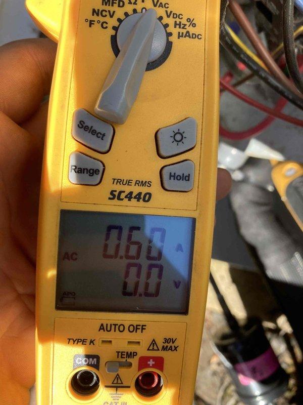 Completed Club AC12-4 air conditioning maintenance agreement visit during rescheduled service window. Performed comprehensive system diagnostics including electrical measurements using digital multimeter, verifying voltage and amperage readings to ensure proper system operation and component performance.