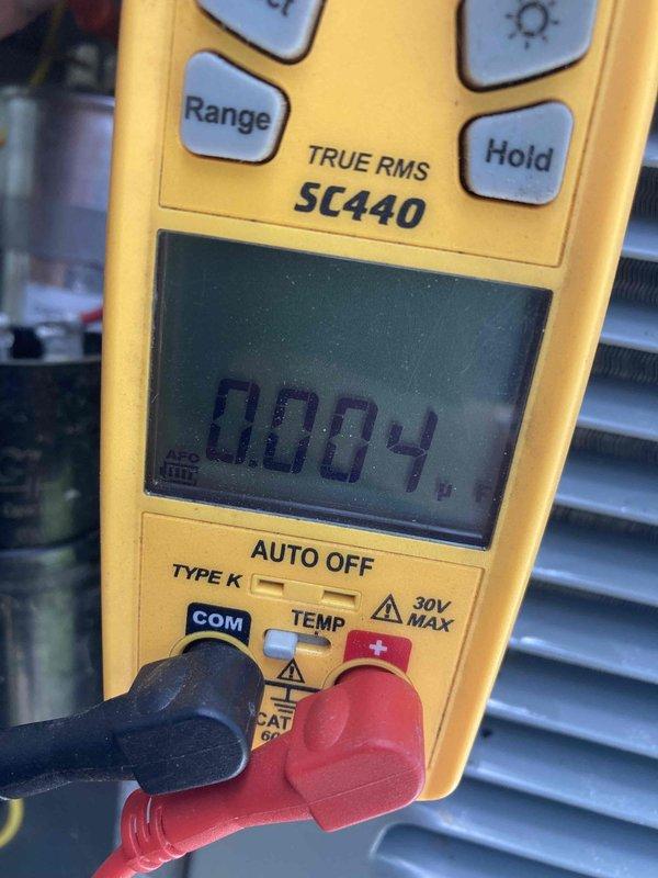 Completed comprehensive AC tune-up service including system diagnostics and performance verification. Used Fieldpiece SC440 TRUE RMS multimeter to measure electrical parameters, capacitance readings, and temperature differentials across the air handler unit. All measurements recorded within manufacturer specifications, confirming proper system operation and efficiency.