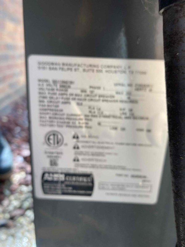 Completed routine preventive maintenance inspection on HVAC system as part of club maintenance agreement. Performed visual inspection of equipment, documented unit specifications and model information via photographs for service records. System operating within normal parameters at time of service.